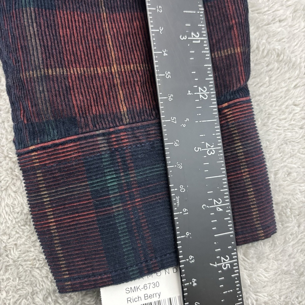 NWT 7Diamonds Peached Corduroy Button Up Shirt Mens‎ S Red Green Plaid Preppy - Picture 14 of 16